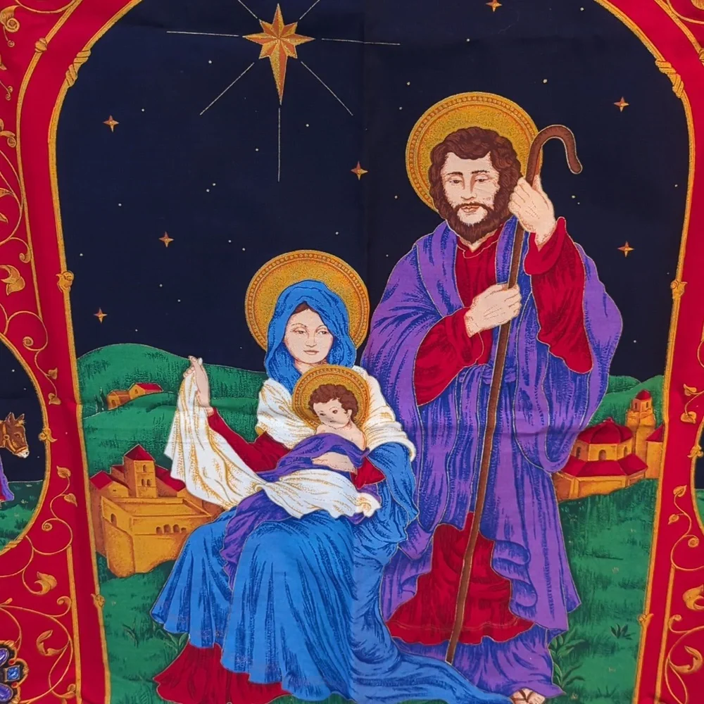 Christmas Door Wall Hanging Nativity Scene Pictures Cloth